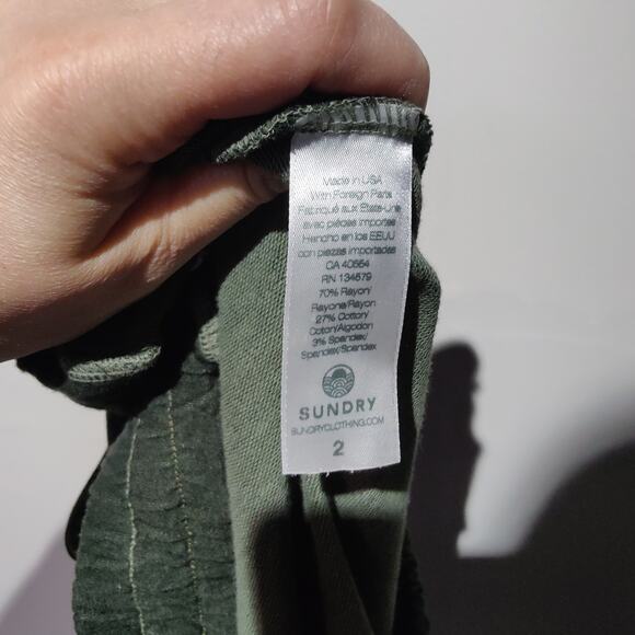 Sundry x Evereve Sz 2 (M) Everyday Jogger Dark Green Cargo Sweat Lounge Pants - Picture 5 of 6